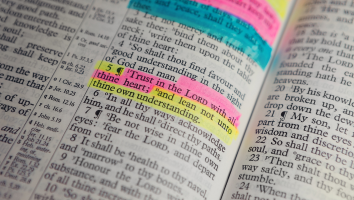 open Bible with highlighted scripture